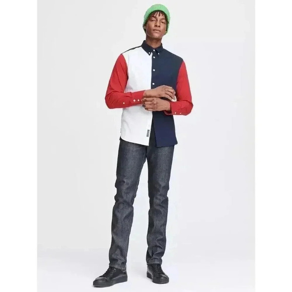 rag & bone Fit 2 Tomlin Red-White-Blue Oxford Button-Up Shirt Slim Men's S New! - Picture 2 of 12